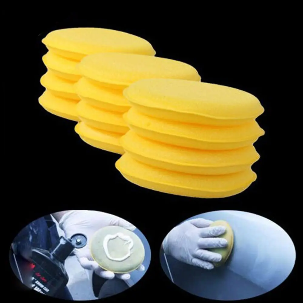 Лидер продаж 5 шт./лот губки для чистки автомобиля круглой формы восковые