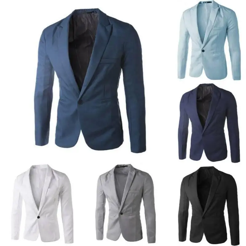 

Men Adults Blazer Jacket Smart Slim Fit Blazer Formal Wedding Party Coat Tops