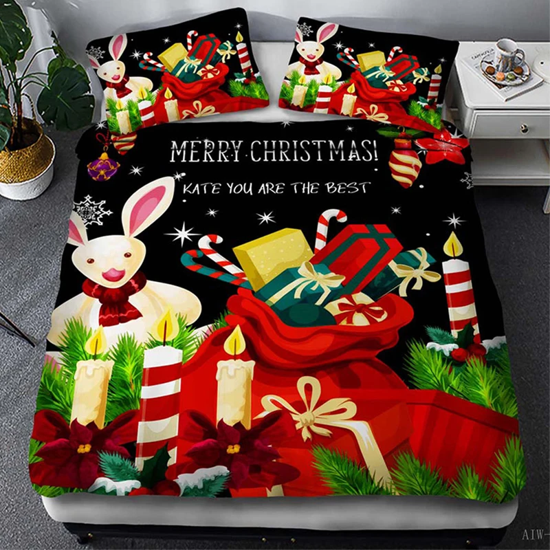 Рождественский Комплект постельного белья из двух предметов|Комплекты белья| |