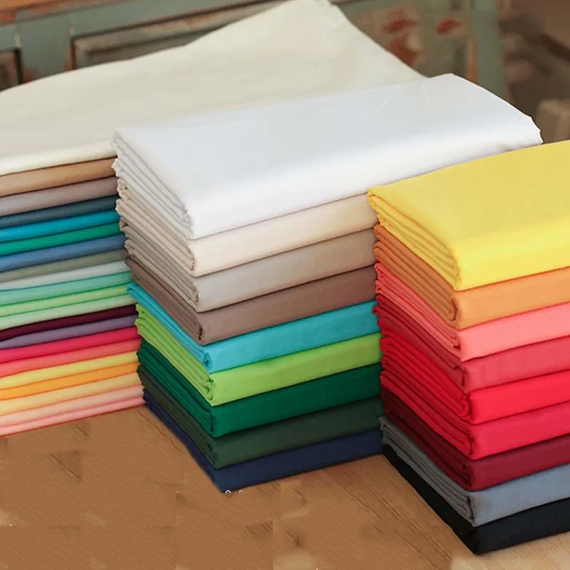 Baumwolle Stoff Gedruckt Baby Feste Farbe telas por metro Tuch Blatt Twill Tuch Stoff für DIY Nähen Patchwork Einfachen Wildleder 100%