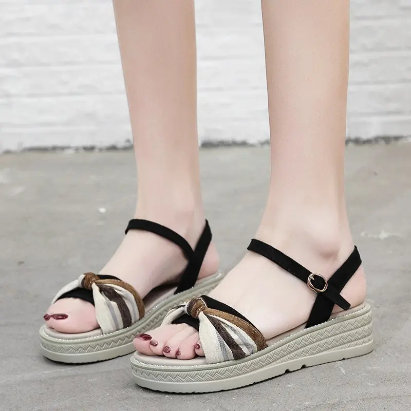 

Fashion Womens Shoes 2021 Female Sandal Clogs Wedge Clear Heels Espadrilles Platform Med Luxury Girls Beach New Comfort Beige Hi