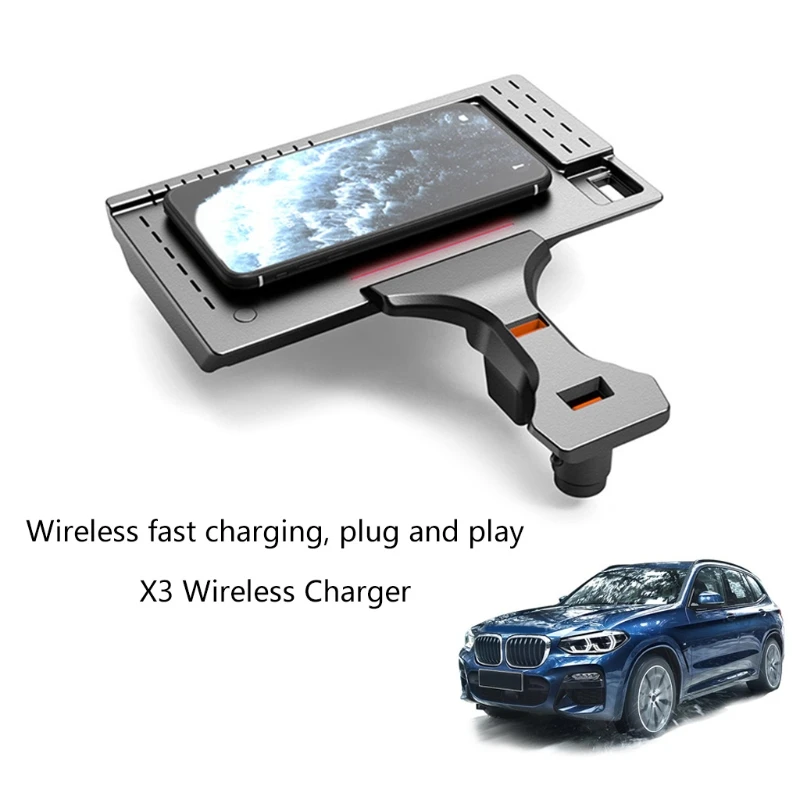 

Wireless Car Charger Fast Charging Compatible with X3 X4 Accessories for Competition 2019-2021 ModelsQi 15W QC3.0