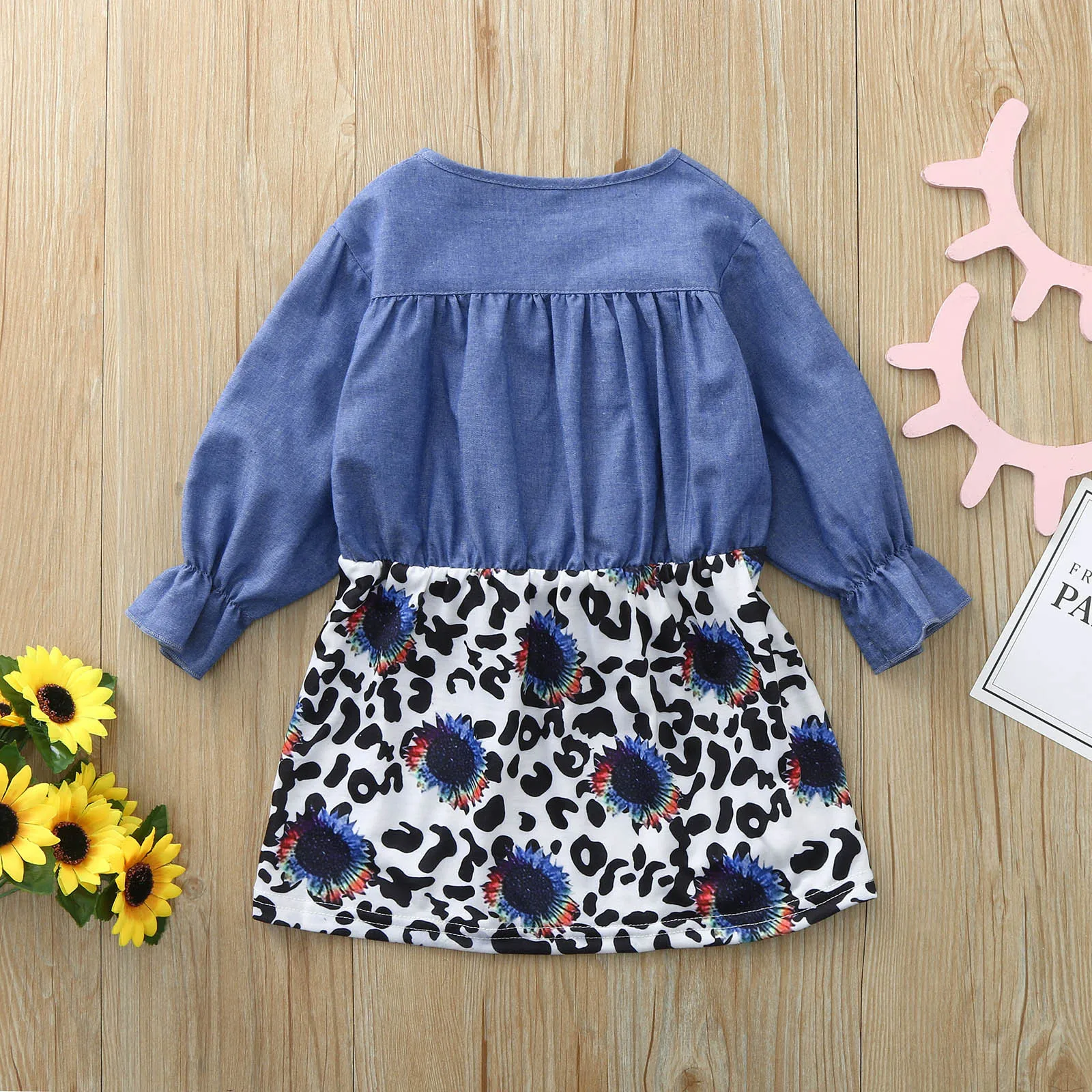 Одежда для малышей модная одежда девочек с леопардовым принтом и бантом из