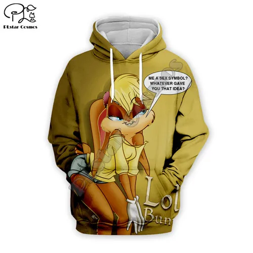 Hoodies Мужские Мультяшные аниме сексуальные жуки Лола Банни 3d толстовки толстовка на молнии looney ttes принт wo Мужской Повседневный пуловер осенний спортивный костюм - Цвет: Hoodies