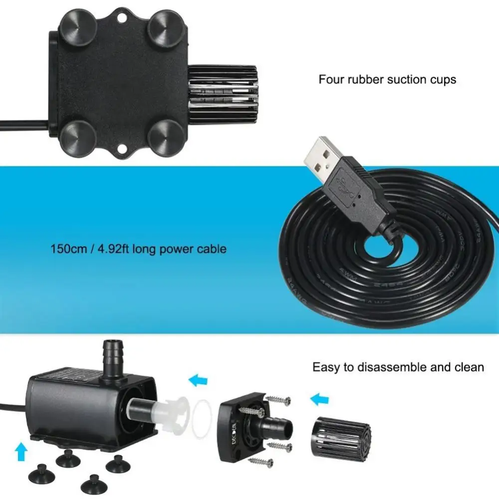 

Mini Brushless Waterproof DC5V Fountain Fish Tank Submersible Oil Water Pump Pet fish tank accessories