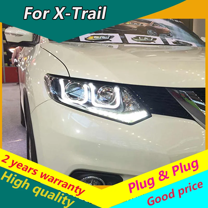 

Автостайлинг KOWELL для Nissan X-Trail фары 2014-17 Nissan X-Trail светодиодный ная фара DRL линза двойной луч H7 HID ксенон биксенон