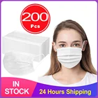 Одноразовая белая медицинская маска нетканый 3 Слои фильтр хирургическая маска против пыли маски со ртом для лица надежную защиту Earloops