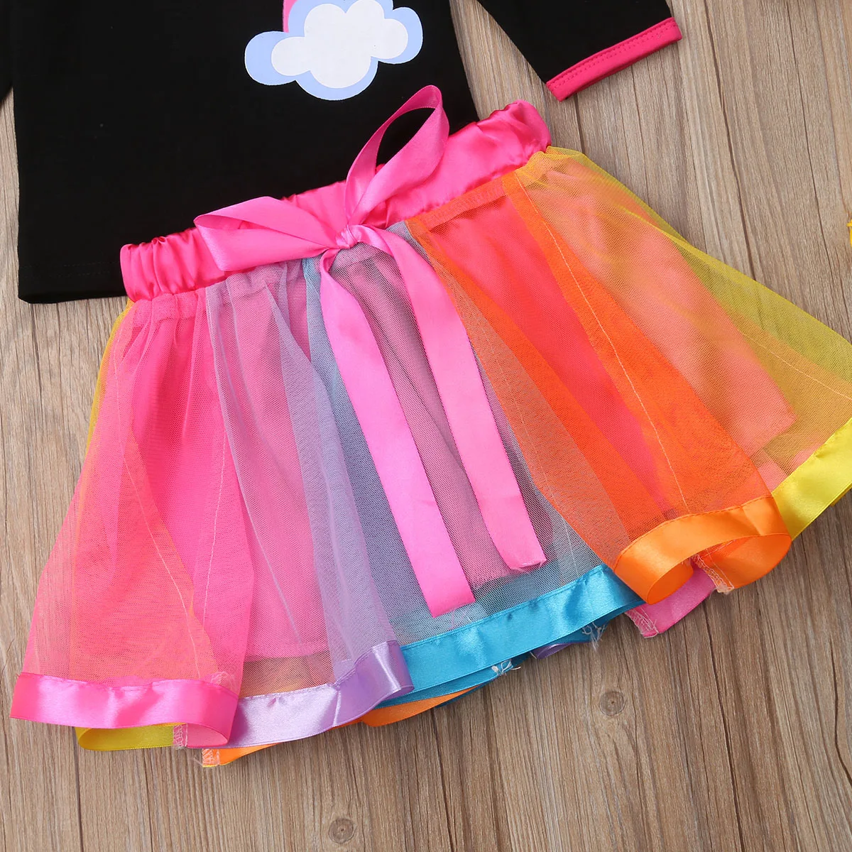 2019 г. Весенняя брендовая новая футболка с радугой для маленьких девочек комплект