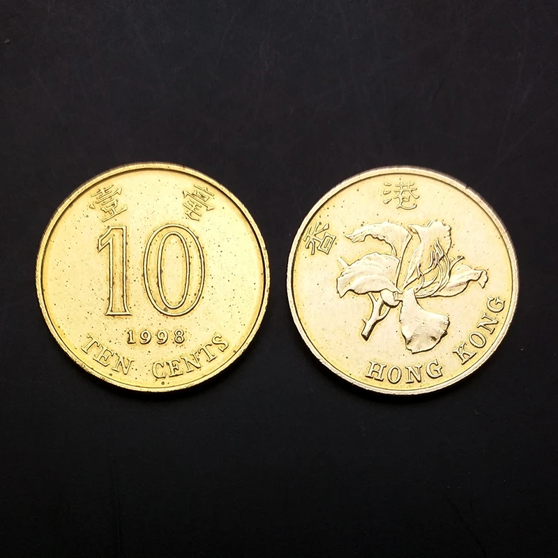 Оригинальный HongKong 10 центов монеты Азии китайские Редкие коллекционные 100%