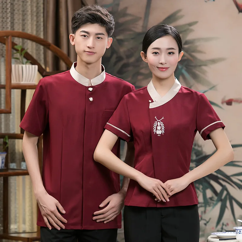 

Dining Waiter Workwear Short-sleeved Hotel Ding Room Hot Pot Clothing Tea House Work For Women