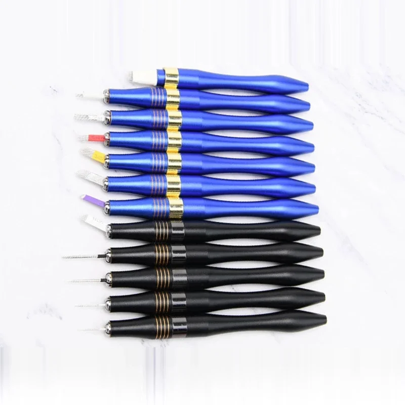 

1PCS Luxury Permanent Makeup Accessories Blue/Black Microblading Alloy Tattoo Manual Pen for Fog Eyebrow Lips