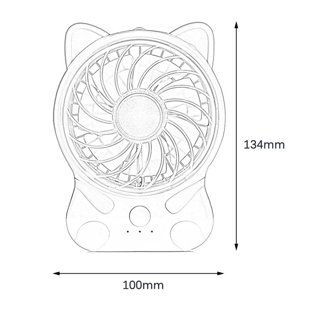 

Cat Charging Fan Excellent For Children Students Carry With Button For Office And Learning Travelling