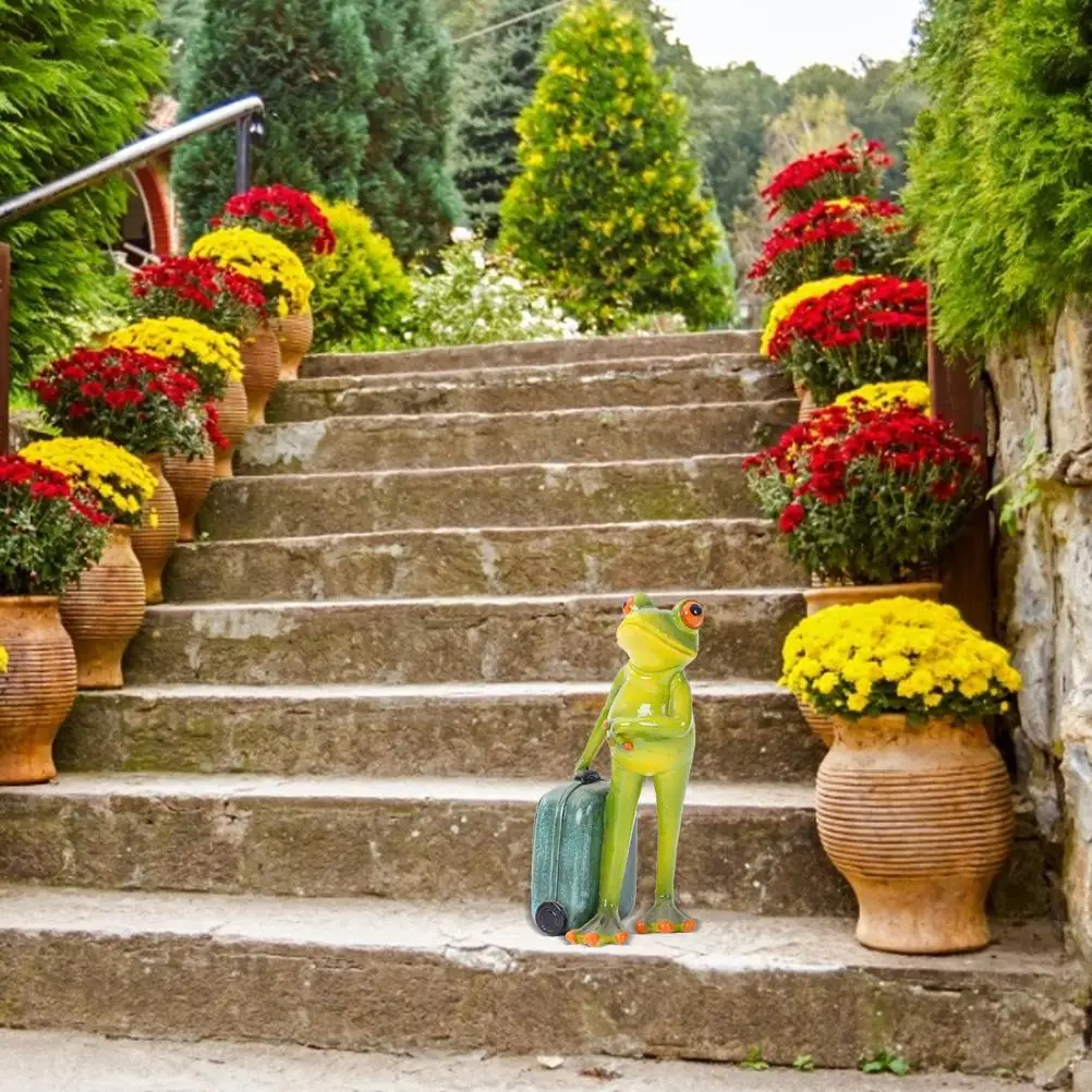 

Cute Mini Resin Frog Statue Funny Crafts Office Bedroom Ornaments Garden Figurines Home Decoration for Livingroom Window Garden