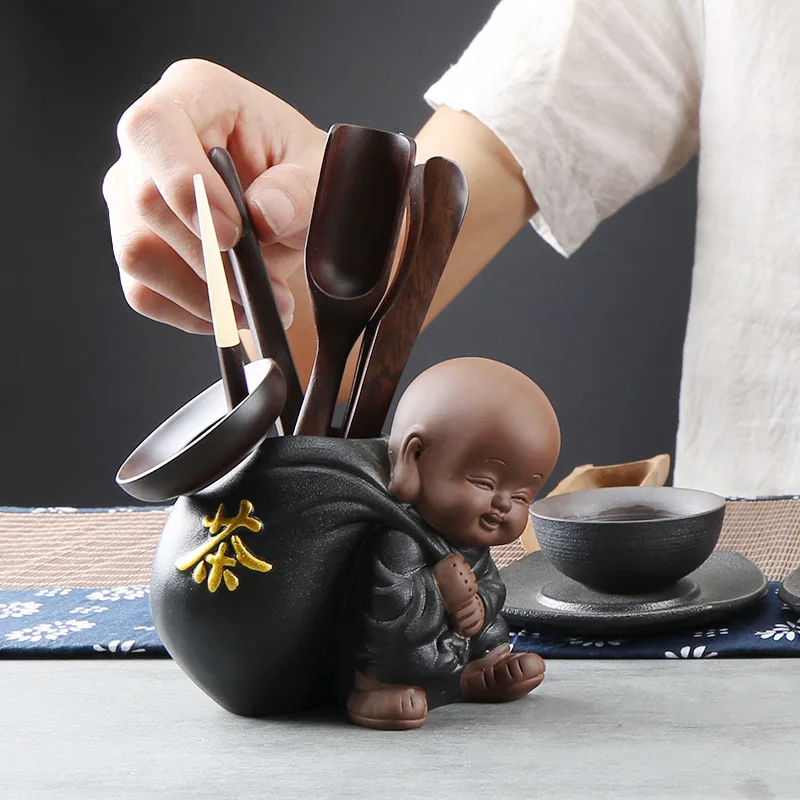Набор для чайной церемонии Zen Tea Zisha из бамбука и эбенового дерева | Дом сад