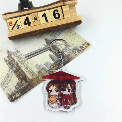 11 Аниме Тянь Гуань Ci Fu брелок Xie Lian Hua Cheng He Xuan акриловый брелок милый мультфильм кулон брелок ювелирные изделия подарок llaveros - Цвет: 11