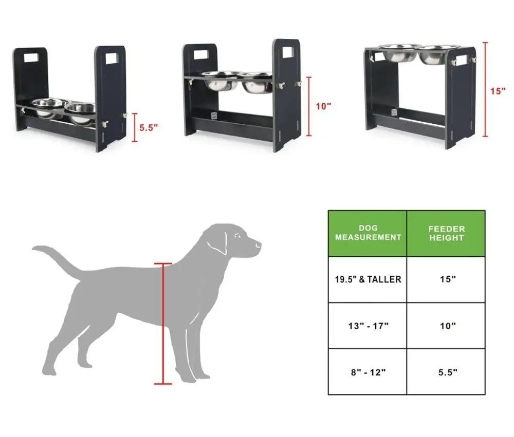 Регулируемая повышенная кормушка для домашних животных миски из нержавеющей
