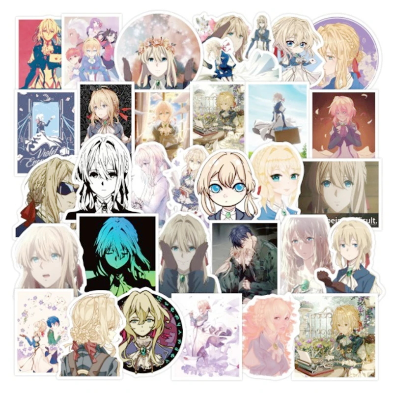 

10/30/50Pcs/Bag Violet Eternal Garden Anime Graffiti Stickers Luggage Notebook Children Helmet Computer DIY Creative Decals