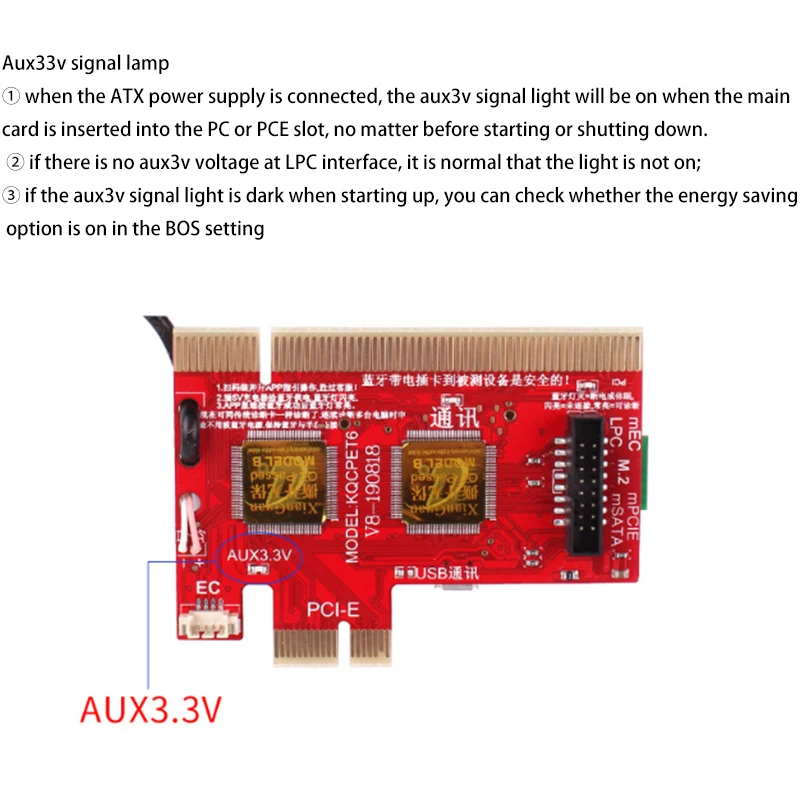 Настольный Ноутбук KQCPET6 V8 диагностическая смарт-карта Bluetooth тестер PCI / PCIE LPC MiniPCI-E