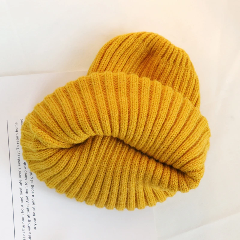 Однотонная детская Шапка-бини зимняя теплая шапка для улицы маленьких мальчиков