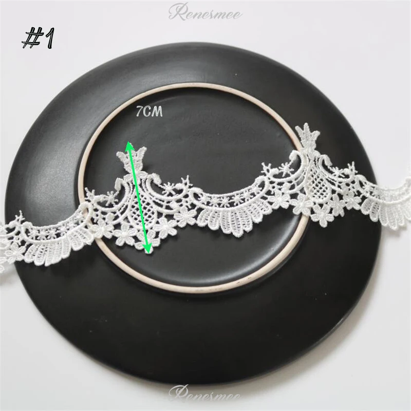 3 ярдов Новое поступление слоновая кость полиэстер ткань цветок Venise Венецианская