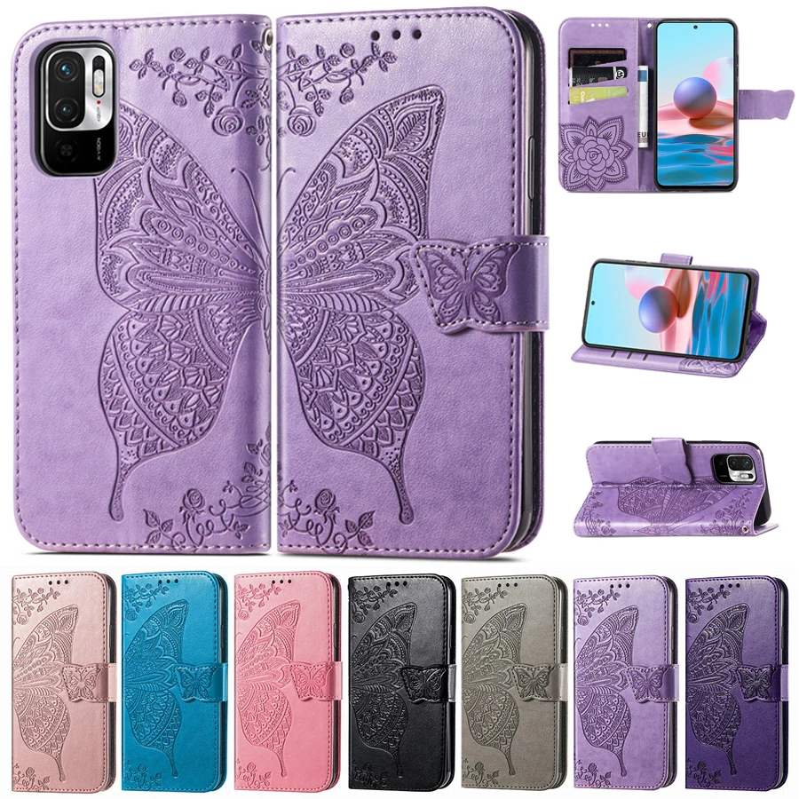 

Wallet Leather Butterfly Case For Xiaomi Redmi 10 9 9A 9C 9T 8 8A Note 11/11 Pro +/10/10S/10 Pro/9Pro/8Pro Mi Poco X3 Nfc/M3 11T