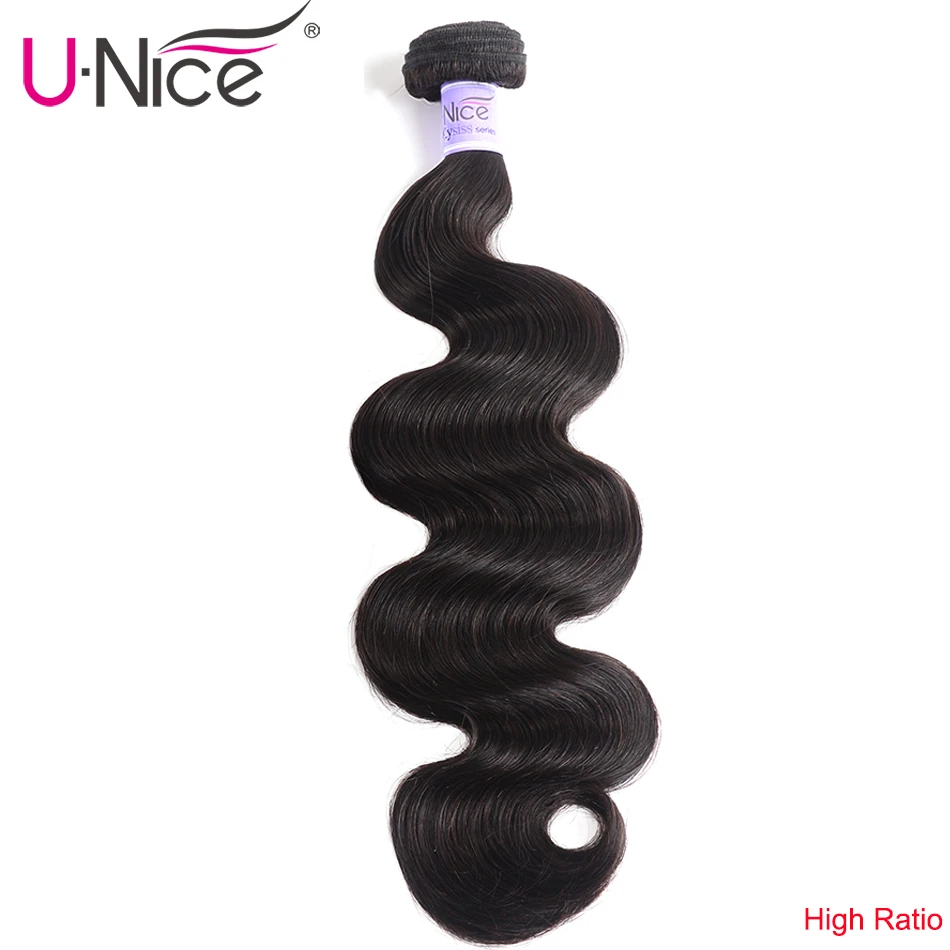 UNice Hair серии Kysiss малазийские волнистые волосы пучки естественный цвет 100%
