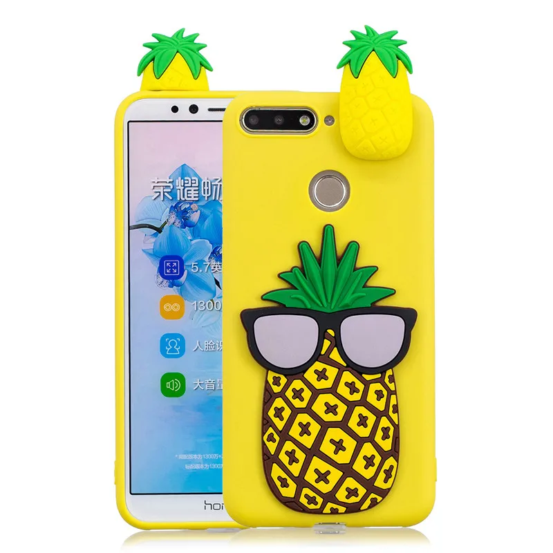 Glasses pineapple 3D единорог панда Медведь кактус Мягкий Силиконовый ТПУ чехол для Huawei P Smart Z Honor 7A 7C Pro 7S 8S 8 9 10 Lite 10i 8X 8C 8A чехол - Цвет: Glasses pineapple