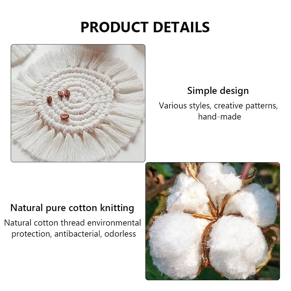 

1PC Nordic Style Handmade Cup Pad Heat Resistant Bohemian Woven Coaster For Home Table Kitchen Office Decoration Dropshipping