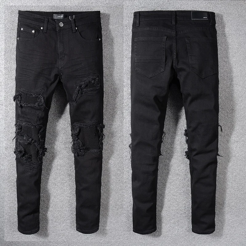 

Europen france brand dsq Men's denim trousers jeans pants Slim Straight sexy black jeans stripe jeans pants for men size 40 42