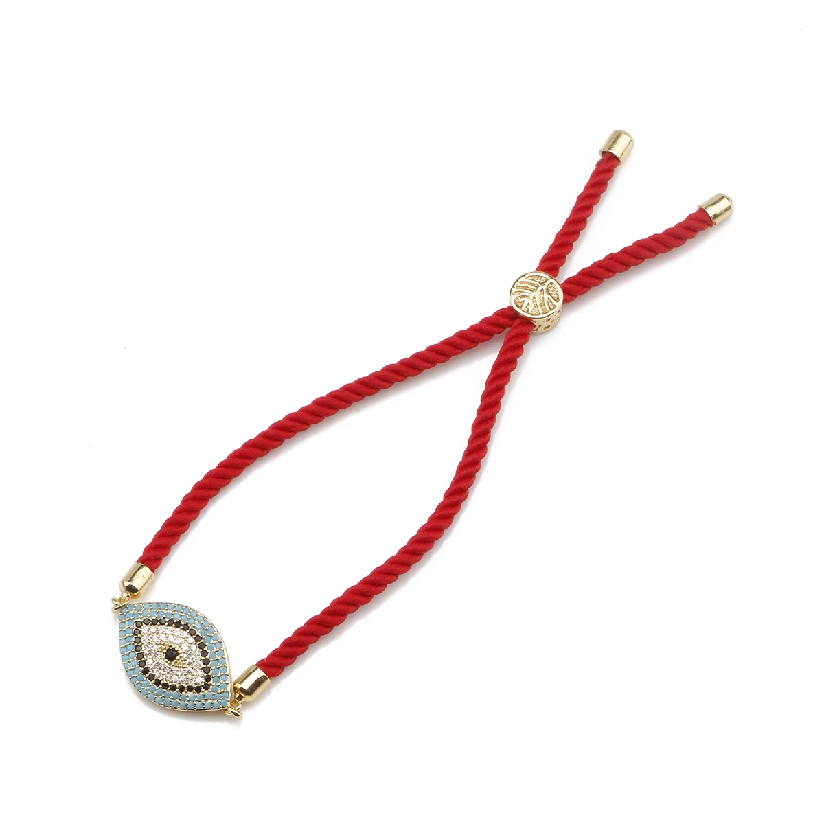 Luxury Blue Evil Eye Bracelet Boho Rose Gold Color CZ Creative Couple Gift Chain Jewelry 2021 Handwoven Adjustable Woman Present