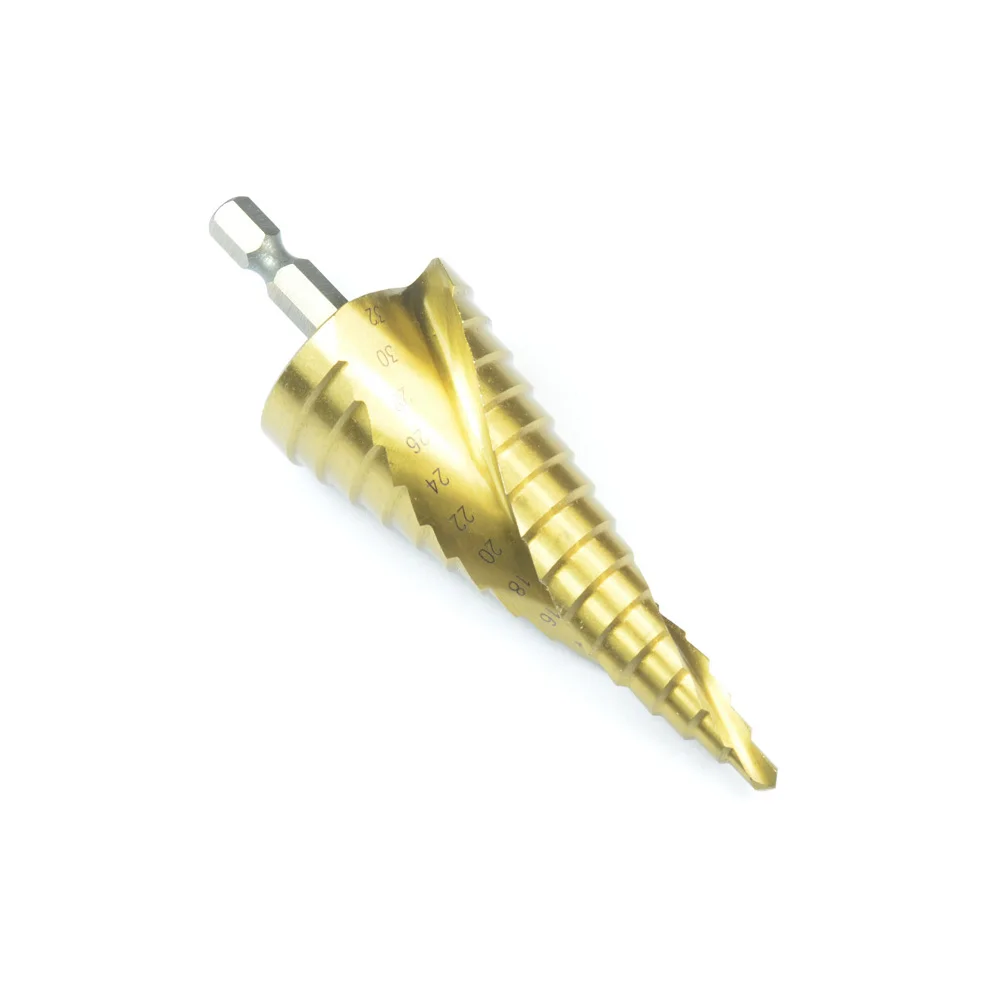 

4mm-20mmHSS Metric Spiral Flute Step Drill Bit Set 4241 Steel Titanium Coated Step Drill Bit Set