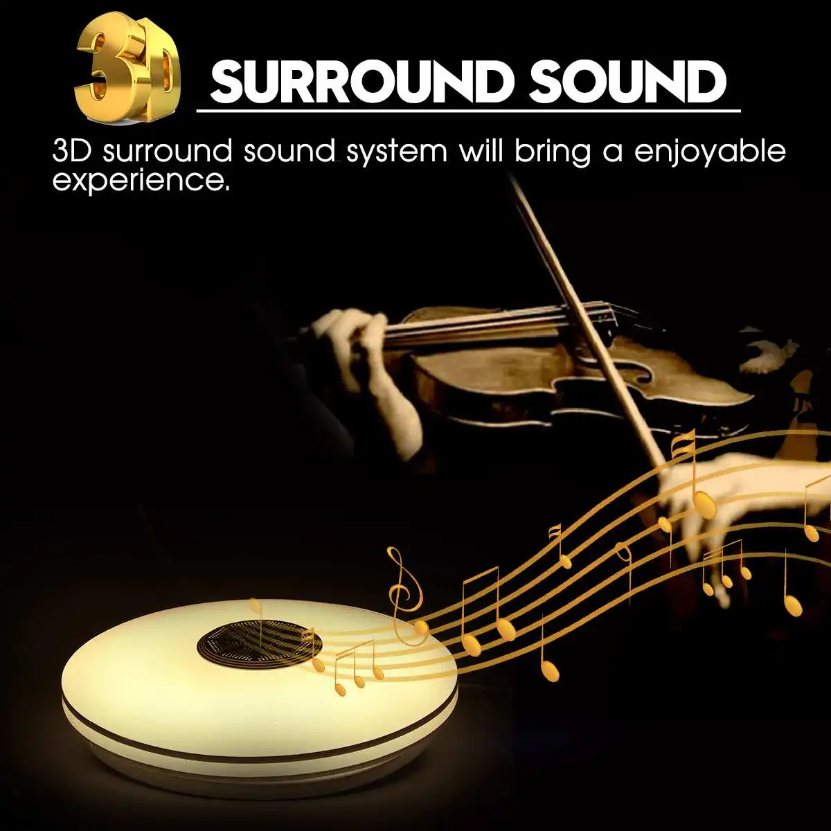 $33.45 300W WiFi RGB Dimmable LED Ceiling Lights Home Lighting APP bluetooth Speaker Music Light Smart Ceiling Lamp With Remote Control