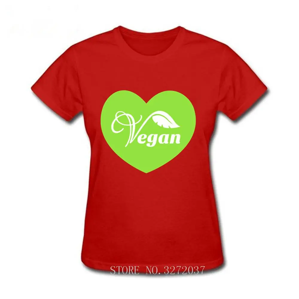 Casual Women'S GREEN VEGAN HEART Pink Tshirt Top Heart Print Cute Clothes Short Sleeve 2019 Summer T Shirt | Женская одежда