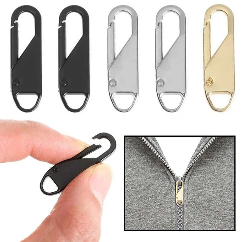 

2pcs Universal Alloy Zipper Head Holder Suitable for Clothing Detachable Zipper Slider DIY Sewing Instant Repair Zipper Bag