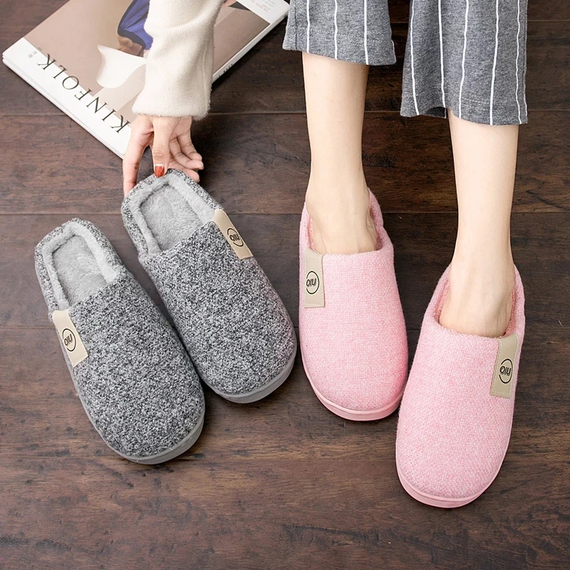 

Women Slippers Winter Warm Pluse House Soft Comfort Indoor Bedroom Outdoor Shoes Flat Heel Home Indoor Bedroom Zapatilla Mujer