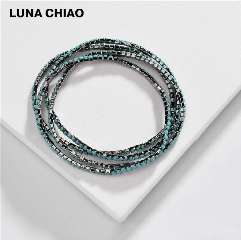 LUNA Чао 4 шт./компл. Браслет-манжета смолы БИСЕРНЫЕ НИТИ несколько составные браслеты для Для женщин