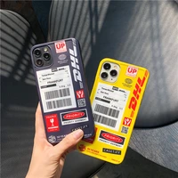 art retro dhl stamp barcode label phone case for iphone 11 pro max xr x xs max 7 8 puls se 2020 cases soft silicone cover