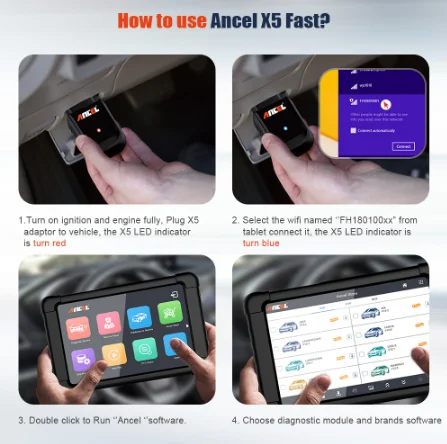 Автомобильный сканер ANCEL X5 OBD2 многоязычная система для диагностики автомобиля с