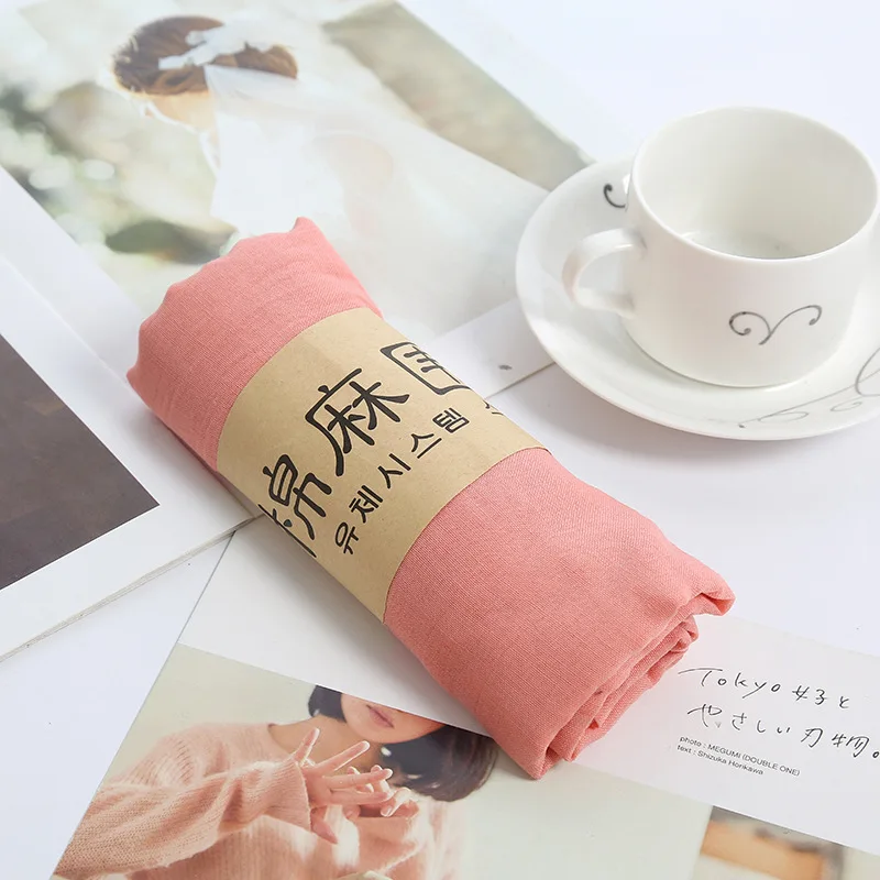 

2021 Women's Variety Cotton Scarf Shawl Simple Hijab Soft Comfortable Fashion All-match Solid Color Candy Color Korean Giftf
