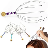 portable head massager metal handled scalp relaxation acupuncture point therapy octopus head massage relaxation relief instrume