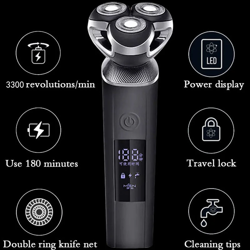 

Men's Shaver Electric For Men Beard Shaving Machine Razor Trimmer for men 8W high power can be washed hair clipper