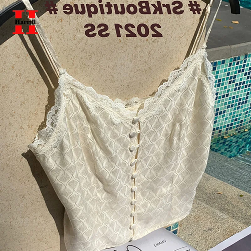 

Summer Tees Women Clothes Lace Tank Femme Sexy Short Crop Top Camis T Shirts Solid Colors Tank Top Woman Slim Elastic Pullover