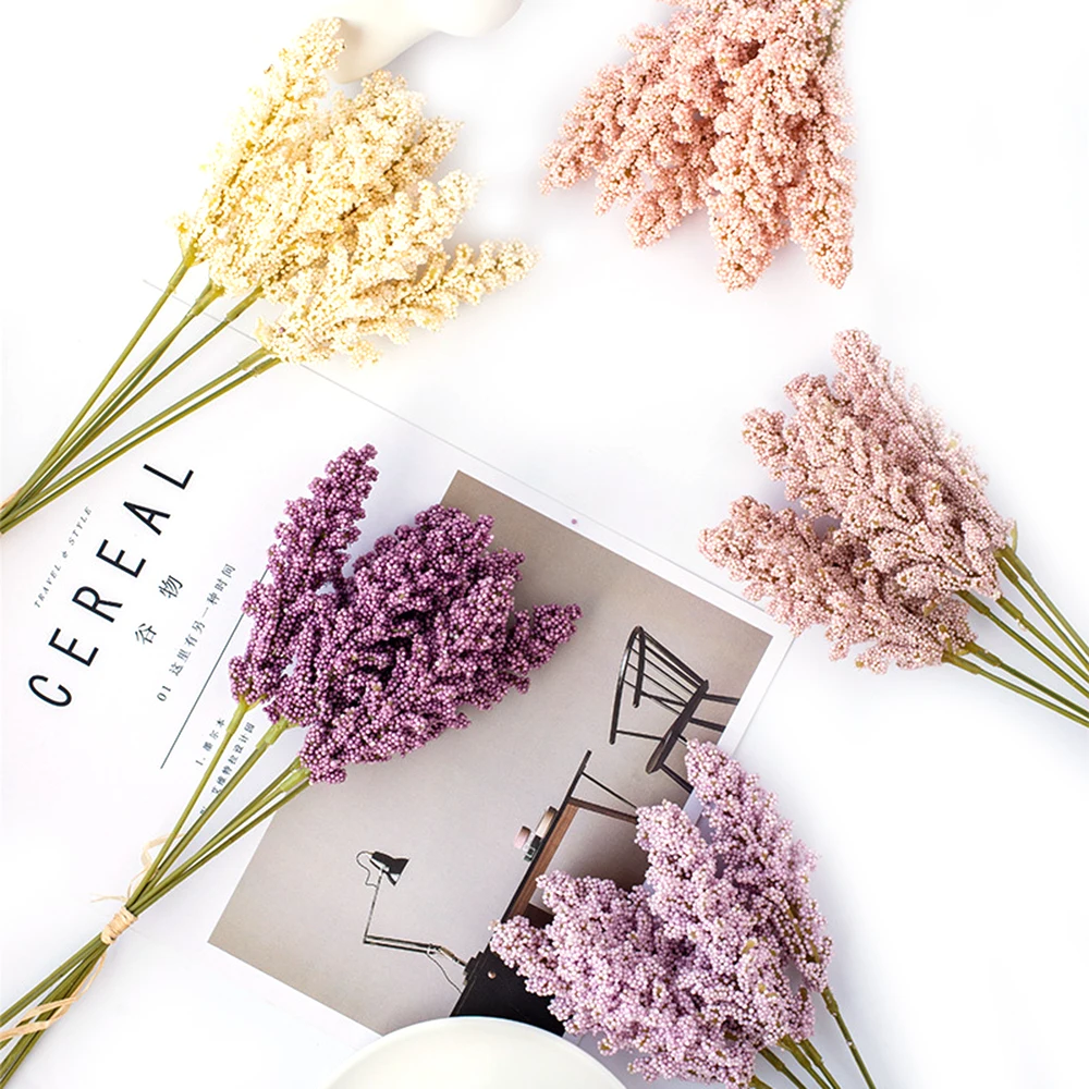 2019 маленький свежий с травой искусственный цветок уха шелковые искусственные