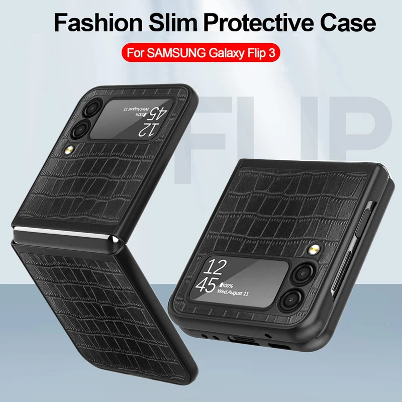 

Phone Case For Samsung Galaxy Z Flip 3 Cases Luxury ShockProof Fundas Samsung Z Fold 3 Flip3 Fold3 Protective PU Leather Covers