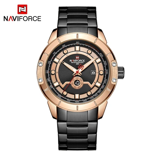 NAVIFORCE Роскошные брендовые наручные часы мужские модные деловые Часы повседневные спортивные водонепроницаемые золотые часы мужские часы Relogio Masculino - Цвет: RGB