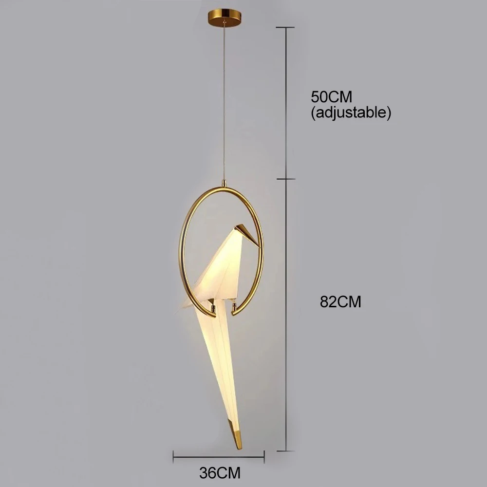 Single head Pendant Люстра потолочная Скандинавский окунь птица Подвесная лампа постмодерн творческая личность спальня прикроватная Балкон ресторан простой кран светодиодный лампы - Цвет корпуса: Single head Pendant