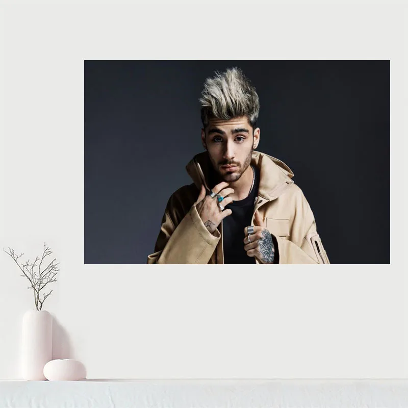 Пользовательский холст Настенный декор Зайн Малик Красочный Плакат ткань