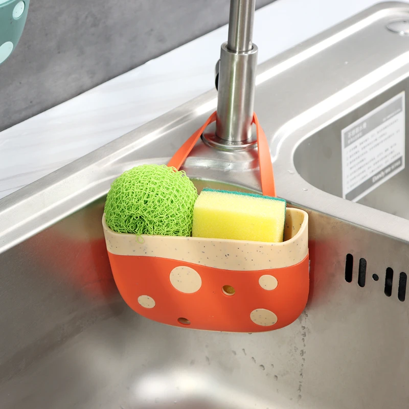 

Sponge Holder Sink Rack Kitchen Accessories The Shelf Design Soap Hanging Shelfs Organizer Drain Basket Bathroom Storage Shelves