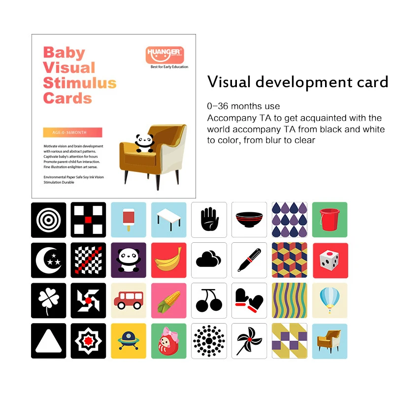 

Black And White Flash Cards Baby Kids Montessori Toys High Contrast Visual Stimulation Learning Activity Flashcards Toddler Toy