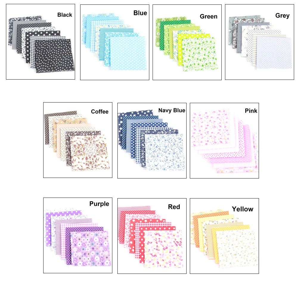 7 шт./компл. Лоскутная Ткань сделай сам хлопковая ткань с цветочным принтом в